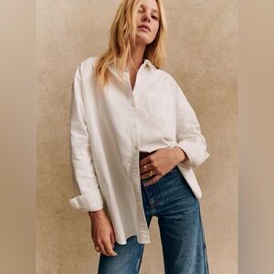 Sezane Max Shirt, Casual White, Size 38 M US 6